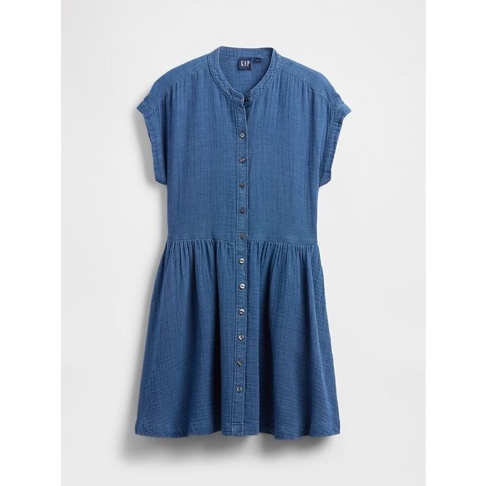 Gap Cotton Gauze Denim Mini Shirtdress Women’s dress Size small - Picture 8 of 12